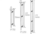Icon Pull Handle - 1250mm x 25mm Diameter - Satin Stainless Steel